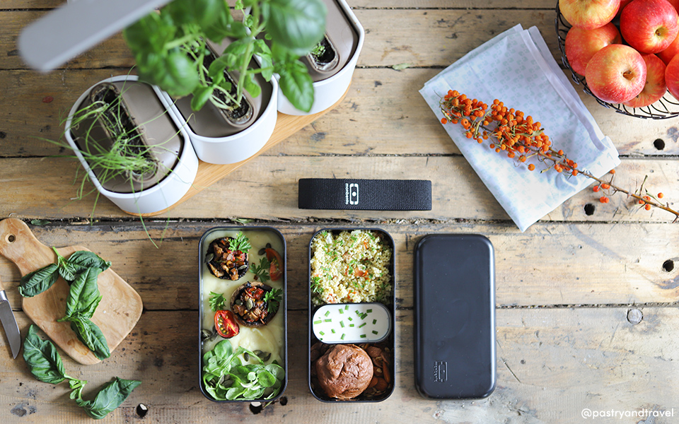 Tabbouleh, stuffed mushrooms and mint cupcakes