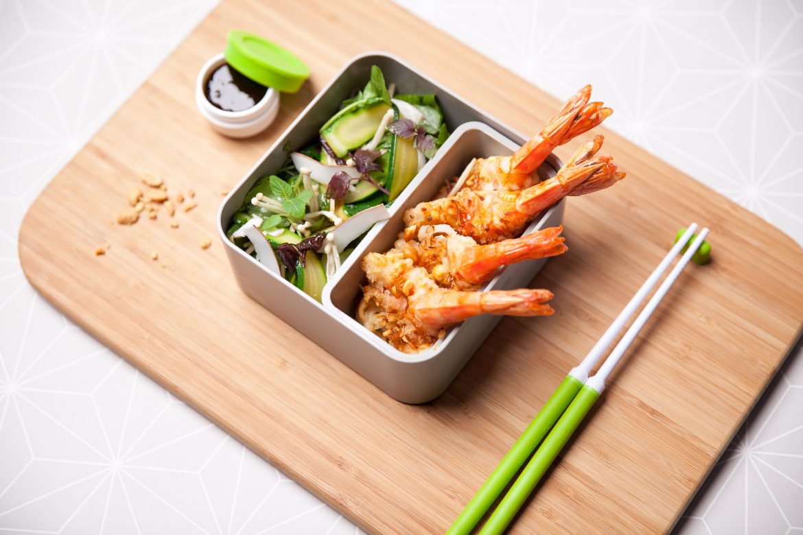 Coconut-peanut BATTERED PRAWNS