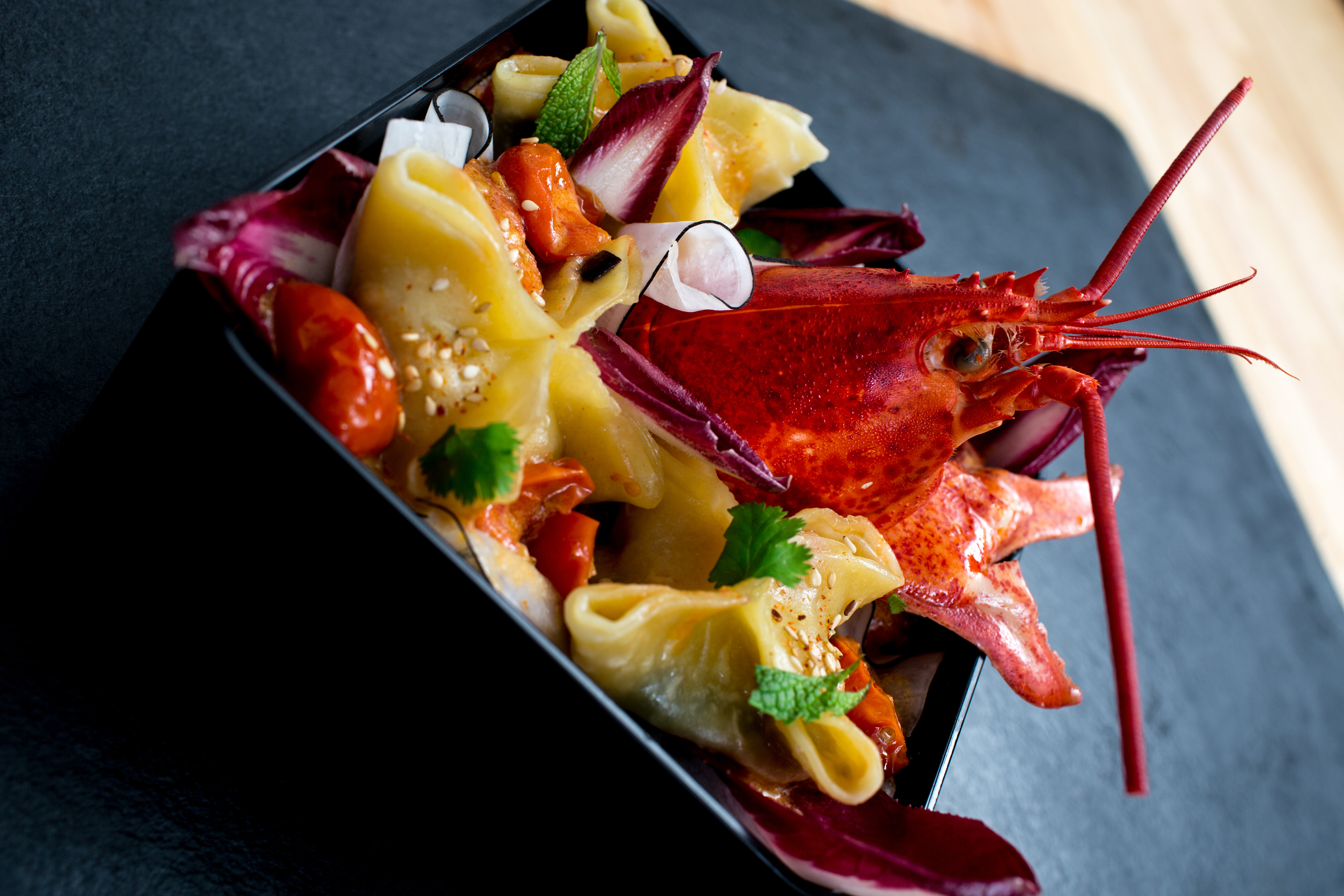 Gyoza-style Lobster Ravioli